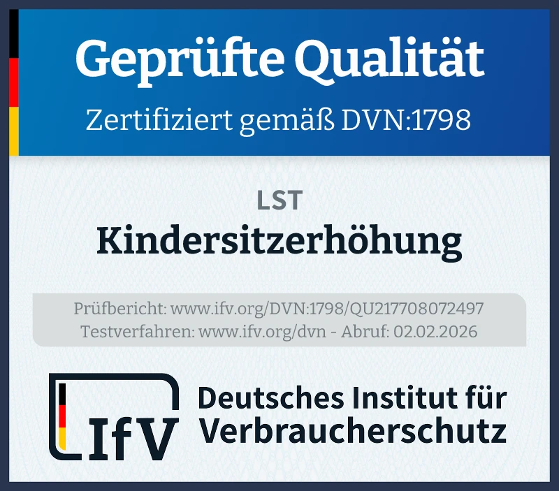 Prüfsiegel Kindersitzerhöhung