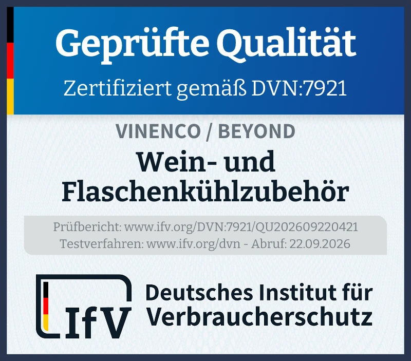 Prüfsiegel Wein- und Flaschenkühlzubehör