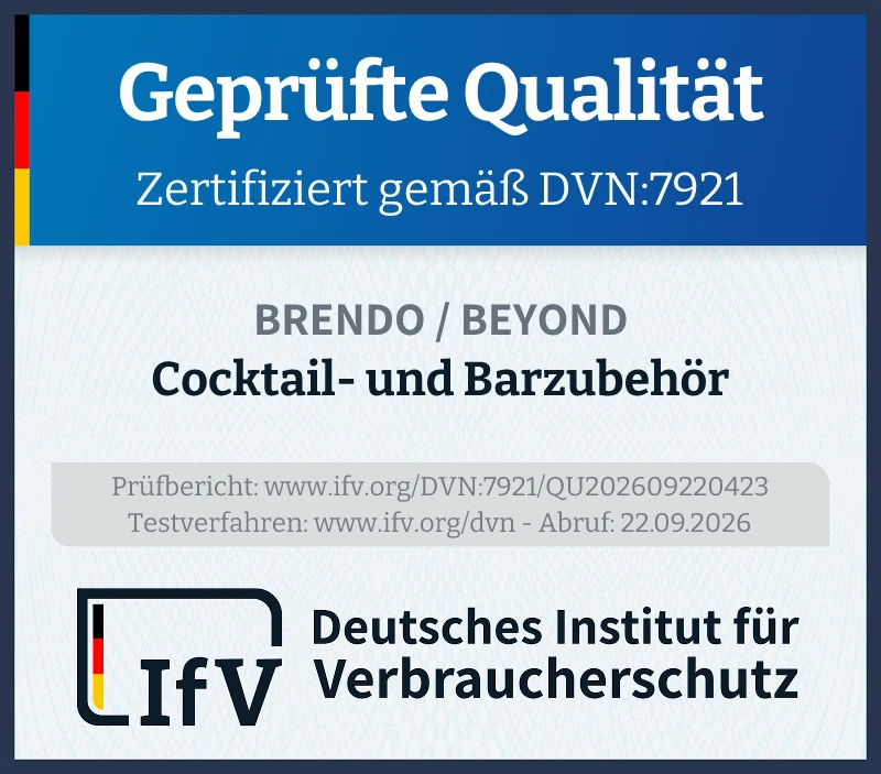 Prüfsiegel Cocktail- und Barzubehör