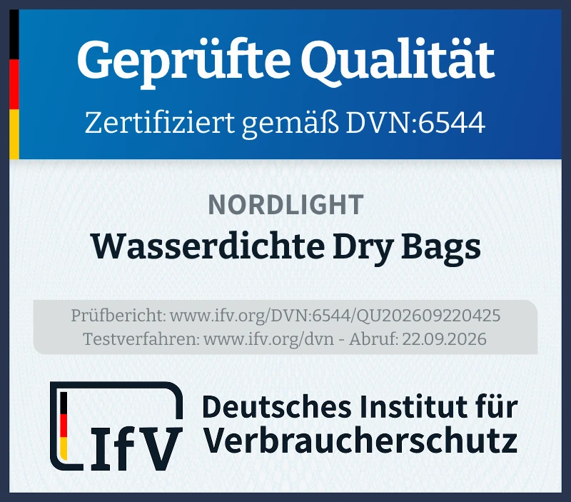 Prüfsiegel Wasserdichte Dry Bags