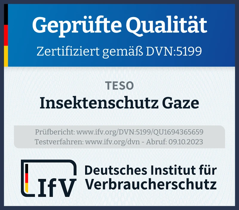 Prüfsiegel Insektenschutz Gaze