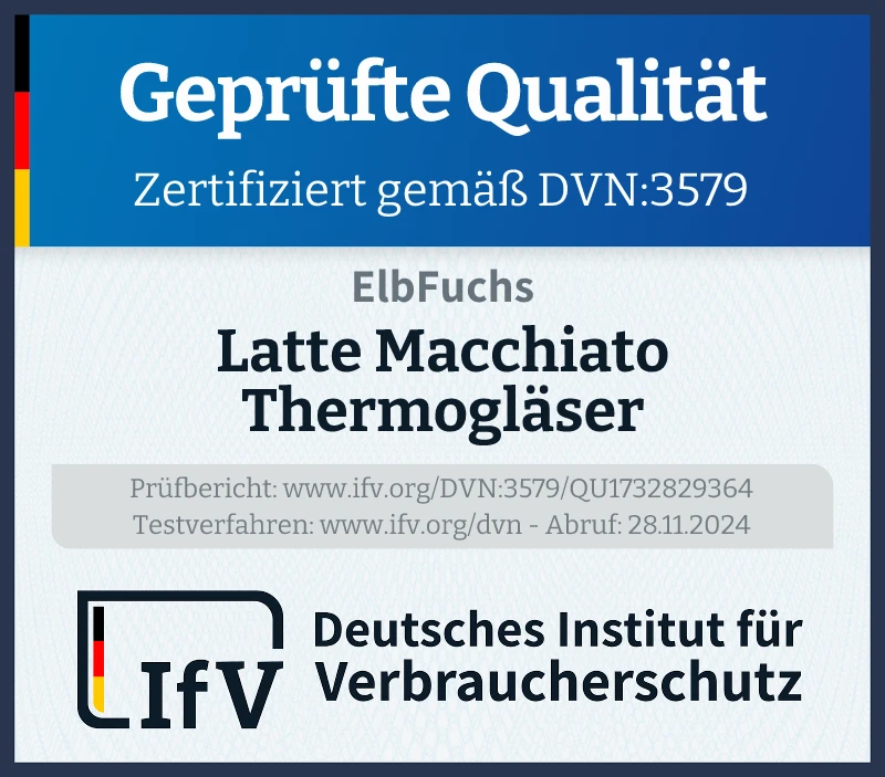 Prüfsiegel Latte Macchiato Thermogläser