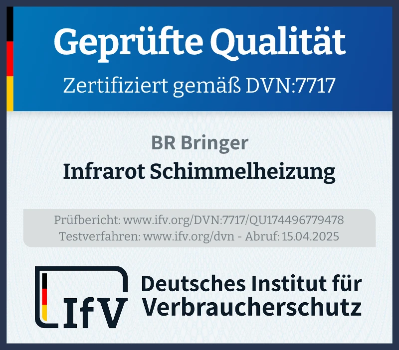 Prüfsiegel Infrarot Schimmelheizung
