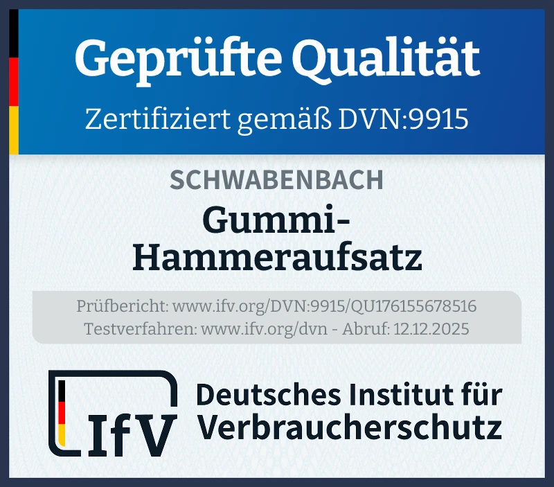 Prüfsiegel Gummi-Hammeraufsatz