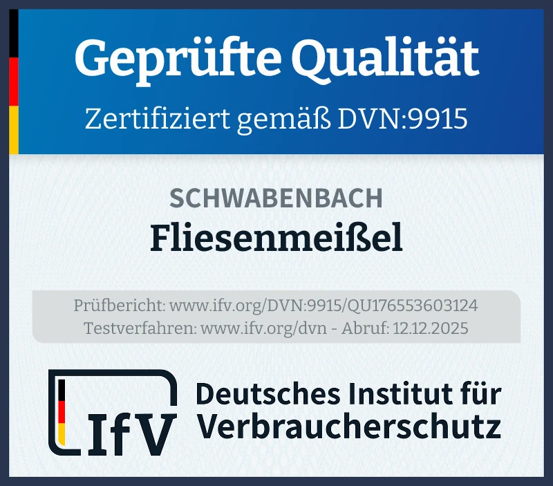 Prüfsiegel Fliesenmeißel