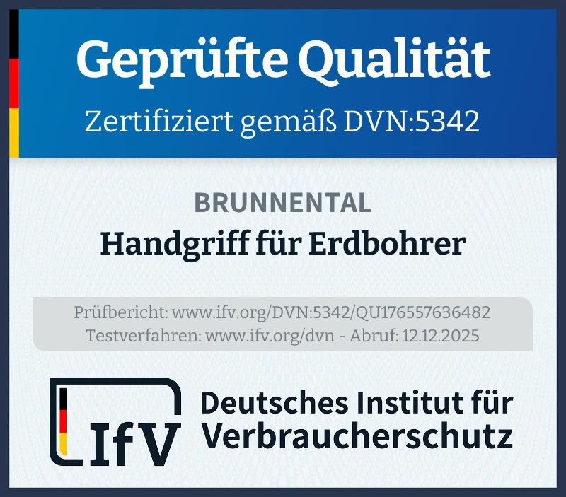 Prüfsiegel Handgriff für Erdbohrer