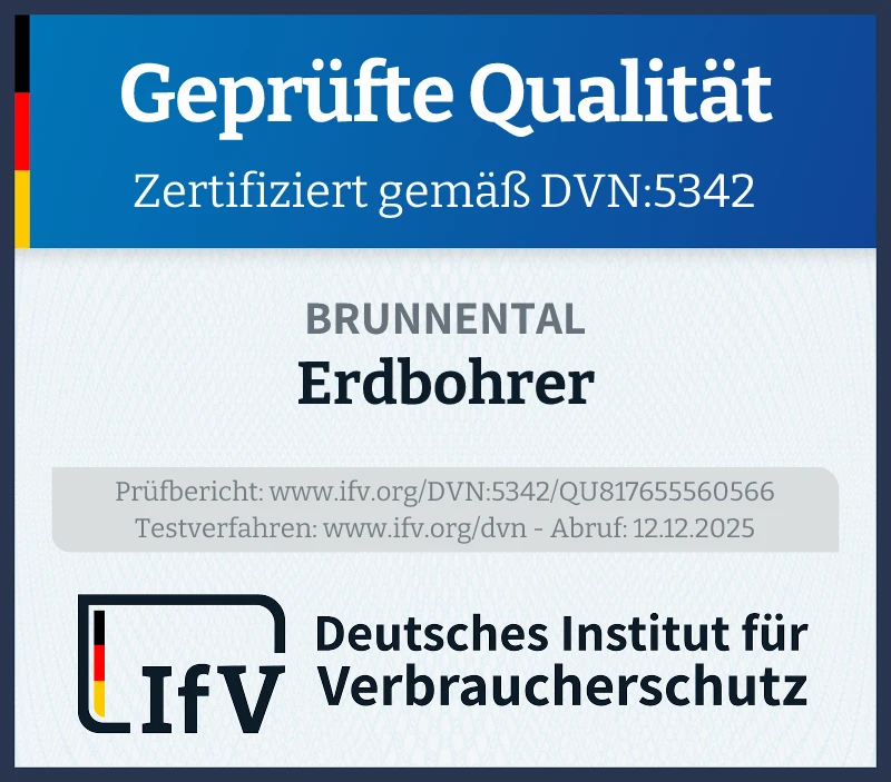 Prüfsiegel Erdbohrer