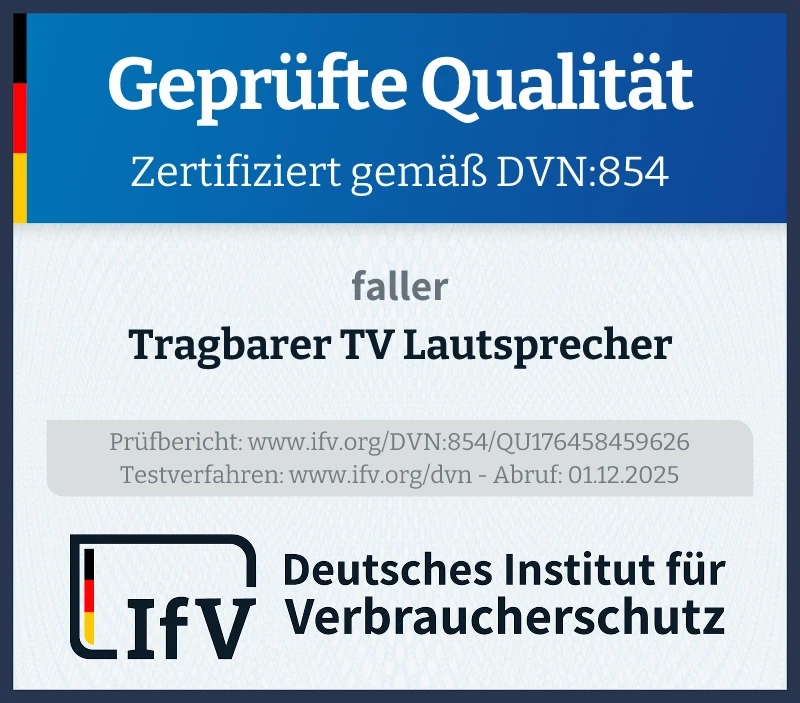 Prüfsiegel Tragbarer TV Lautsprecher