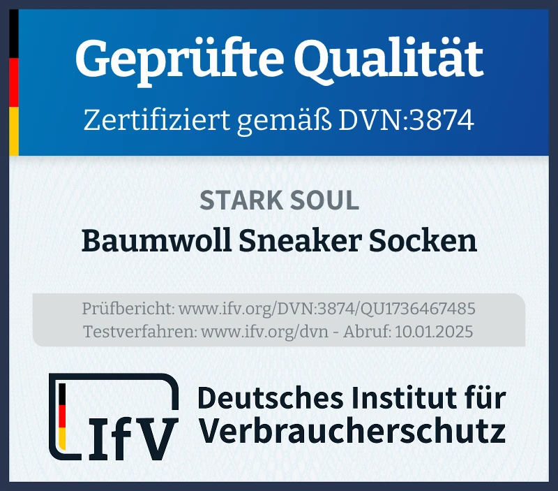 Prüfsiegel Baumwoll Sneaker Socken