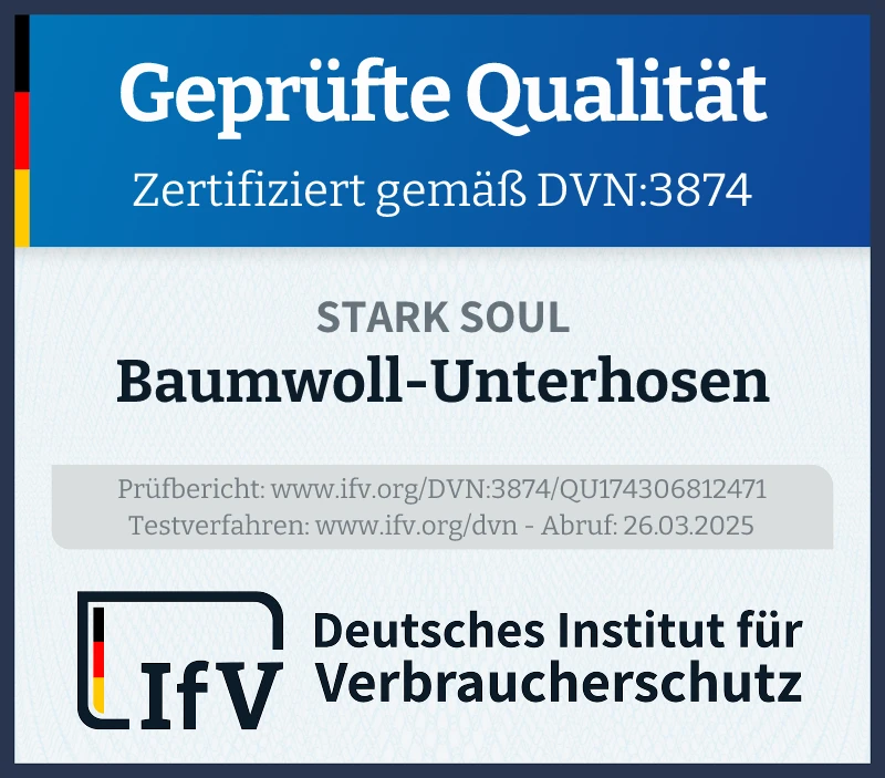 Prüfsiegel Baumwoll-Unterhosen