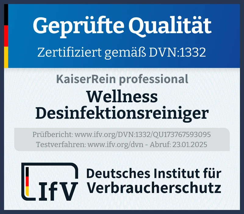 Prüfsiegel Wellness Desinfektionsreiniger