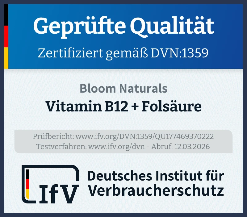 Prüfsiegel Vitamin B12 + Folsäure