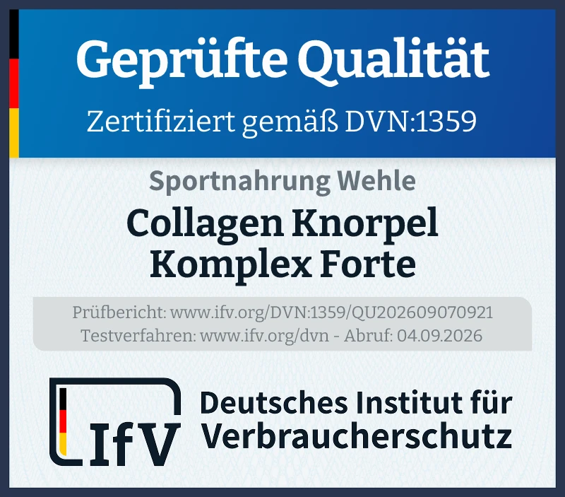 Prüfsiegel Collagen Knorpel Komplex Forte