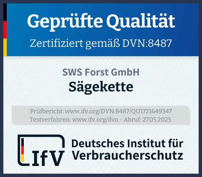 Prüfsiegel Sägekette