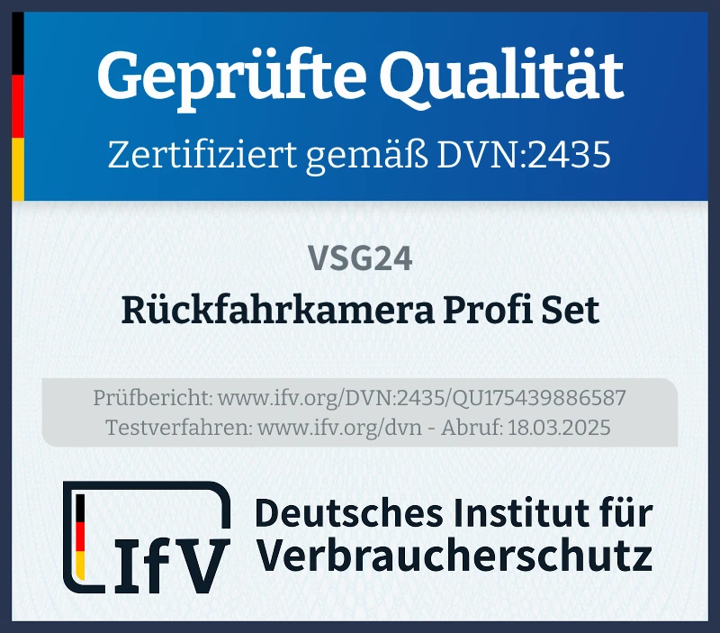 Prüfsiegel Rückfahrkamera Profi Set
