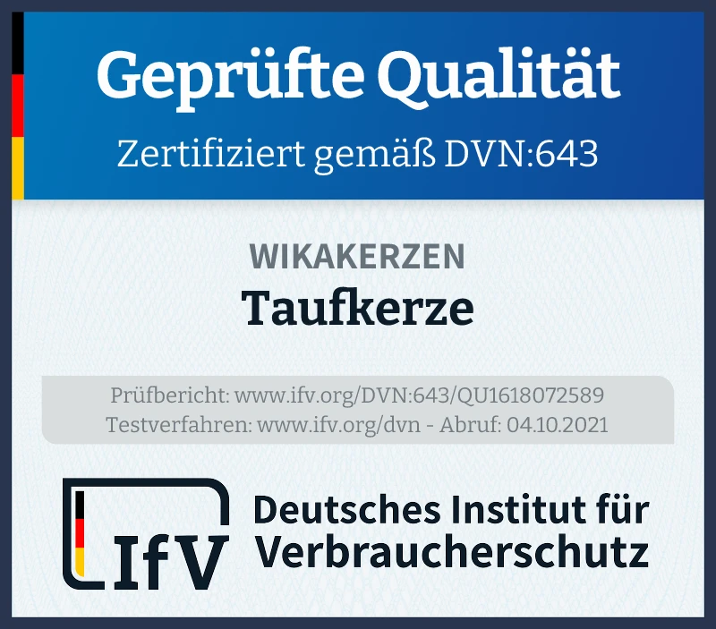 Prüfsiegel Taufkerze