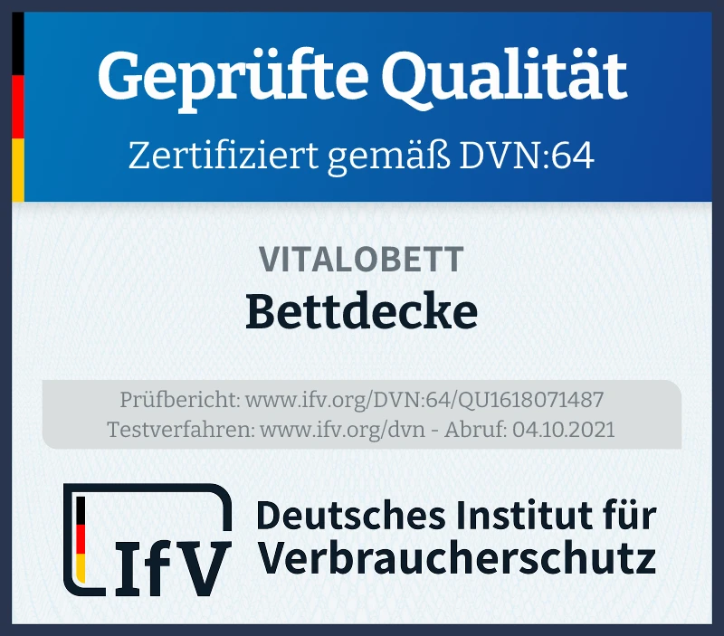Prüfsiegel Bettdecke