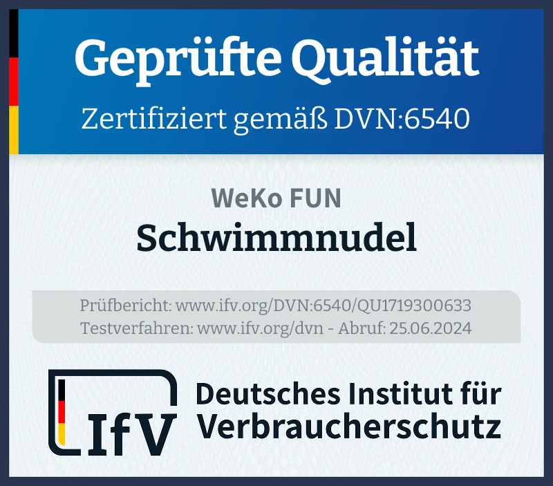 Prüfsiegel Schwimmnudel