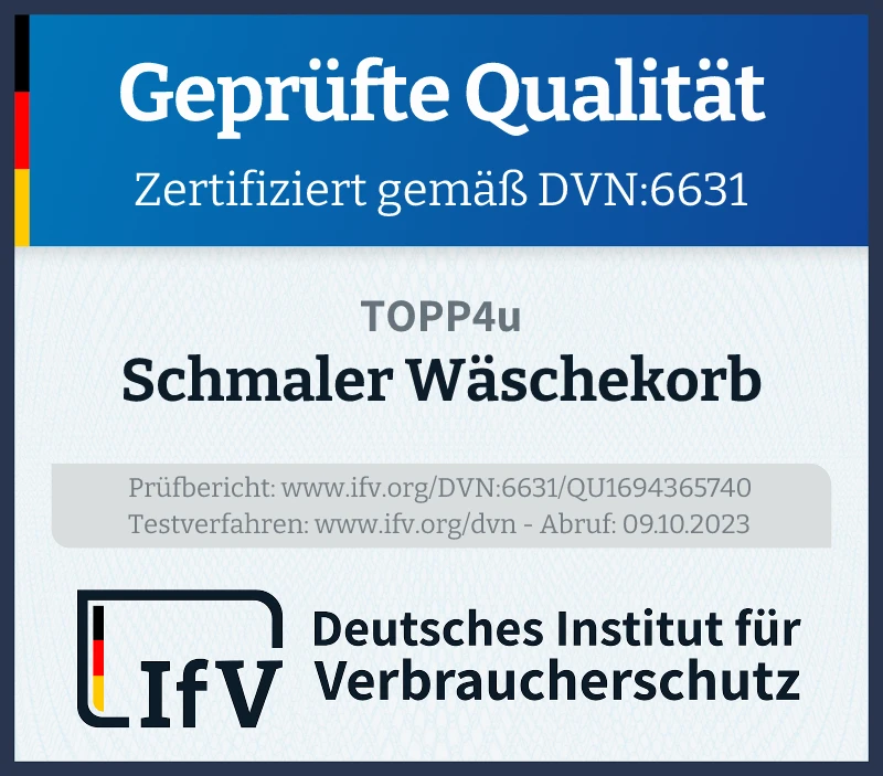 Prüfsiegel Schmaler Wäschekorb