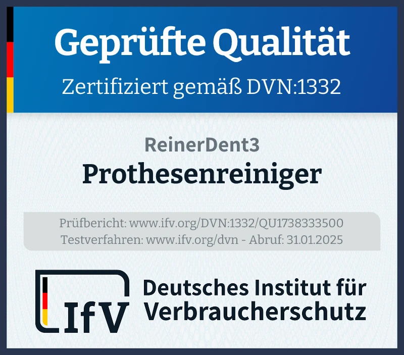 Prüfsiegel Prothesenreiniger
