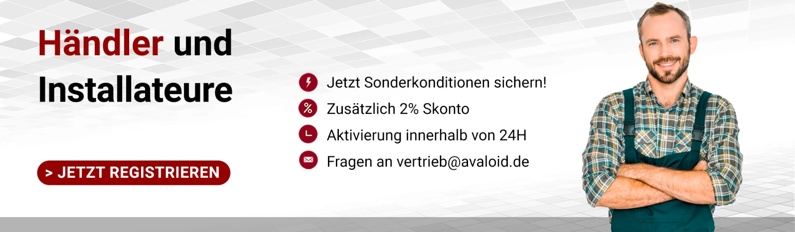 Offizielles Avaloid Shopmotiv mit Sicherheits- und Haustechnik
