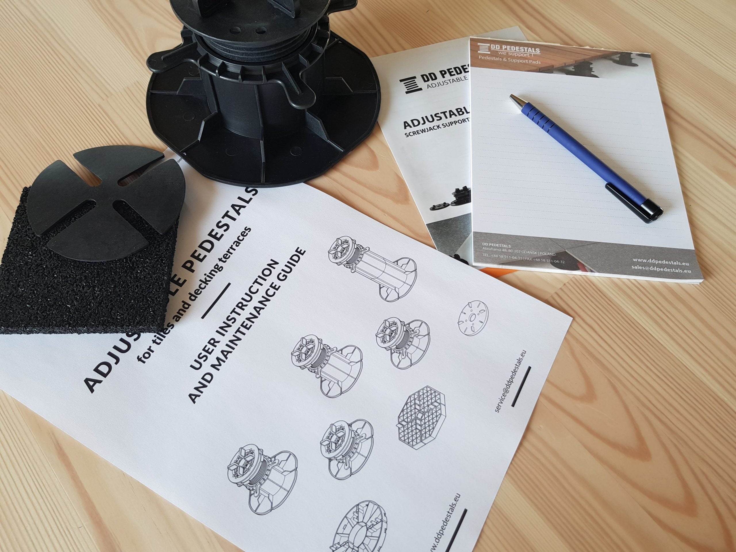 DD Group Terrassenstütze und technische Unterlagen für DD Pedestals