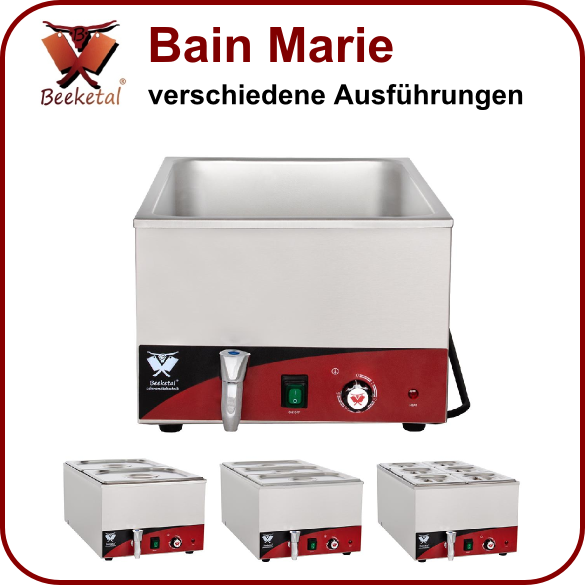 Bain Marie mit und ohne Ablaufhahn