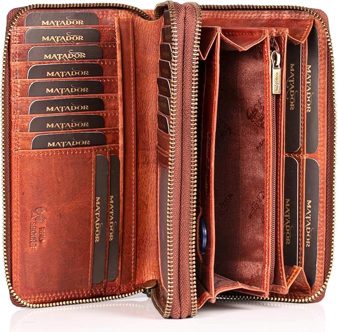 Leder Geldbörse + RFID Schutz